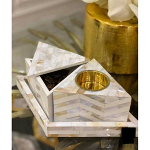 Porte-encens arabe en bois d'acacia écologique avec incrustation de nacre, fait main, de haute qualité, pour usage religieux - Product Image 4