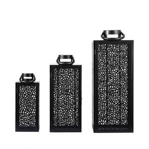 Wholesale Home and Outdoor Decorative <b>Black</b> Metal Moroccan Style Candle Holder <b>Lanterns</b> for Tabletop and Floor - Product Image 4