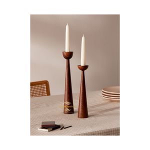 Portavelas de Madera Natural Ecológico, Modelo Ivy, Hecho a Mano, Forma de Pilar, para Centro de Mesa de Boda - Product Image 6