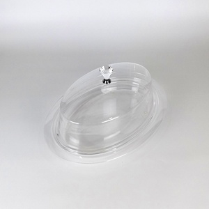 Plateau de service ovale en acrylique avec couvercle - Product Image 4