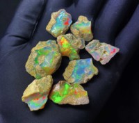 Lot de pierres précieuses d'opale éthiopienne naturelle multi-feu, brutes et non taillées, 13-29 mm, 100 carats, pour la création de bijoux