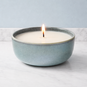 Ivory Stone Ceramic Candle Vessel Wide Bowl Thick Durable Heat Resistant Smooth Gloss Glaze Single Wick Premium Home Decor - Product Image 3