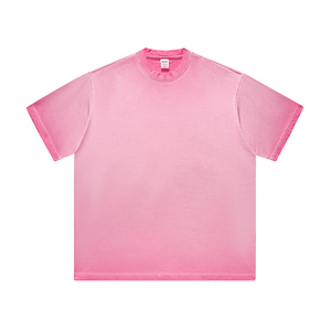 เสื้อยืดคอกลมแขนสั้นผู้ชาย สีเบจ ผ้าฝ้าย ทรงปกติ สไตล์ลำลอง ผ้าเจอร์ซีย์ ย้อมสีพื้น ผ้าถัก - Product Image 2
