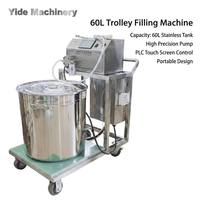 Machine de remplissage de cire automatique Yide YD-60L avec chariot, réservoir en acier inoxydable 60L, pompe simple, équipement de fabrication de bougies contrôlé par PLC