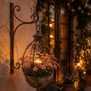 Jardinière suspendue décorative galvanisée pour fleurs, herbes, succulentes et présentation intérieure/extérieure, fabriquée à la main en Inde - Product Image 4