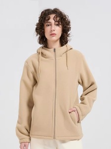Nouveau 2026 – Sweat à capuche zippé en polaire double face en polyester, personnalisable avec logo, chaud et décontracté pour l'hiver, coupe ample pour hommes et femmes - Product Image 1