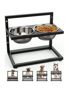 Juego de tazones para perros fáciles de limpiar, soporte moderno para servir comida para mascotas, comedero elevado para mascotas, soporte estable para tazones de perros - Product Image 3