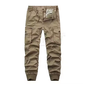 Pantalon cargo tactique pour homme, double sécurité, écologique, 100% coton, taille élastique, durable, résistant à l'eau - Product Image 1