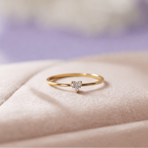 9K Solid Gold Moissanite Eternity <b>Signet</b> <b>Ring</b> Minimalist Hallmark Silver <b>Heart</b> Design - Product Image 1