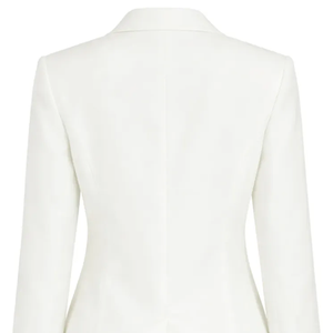 Blazer beige de mujer, de lana peinada, tejido liso, con un solo botón, para oficina, negocios, traje formal, chaqueta ajustada, ropa de trabajo, abrigo, para hermandades. - Product Image 3