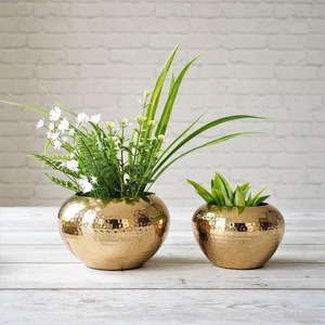 Durable Eco-Friendly Brass Metal Hammered Modern Customized Flower <b>Pot</b> Planter Vase Plant <b>Stand</b> ILAHI's ICOMP-13332 1kg Not - Product Image 2