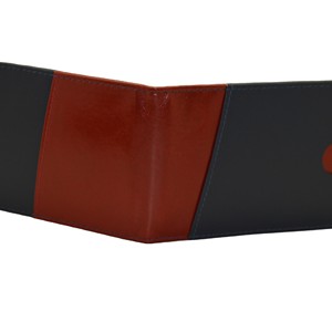 Cartera con Clip para Dinero de Cuero Genuino para Hombre, Diseño de Patchwork, Minimalista, Porta Tarjetas de Crédito, Rojo y Azul Marino - Product Image 3