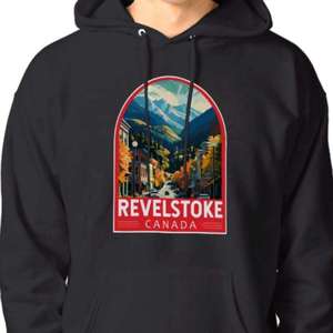 Sweat-shirt polaire imperméable pour le ski et le snowboard, motif montagne, Revelstoke Canada, chaud, streetwear - Product Image 5