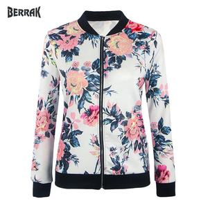 <b>Women</b> Biker Celebrity <b>Camo</b> Flower Floral Print Bomber Jacket Outwear <b>Coat</b> P4PM - Product Image 1