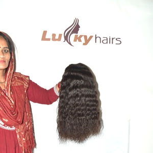 Perruque en cheveux indiens Remy vierges bouclés profonds, texture dense, ligne de cheveux réaliste, double trame machine, bonnet en dentelle léger, élégante pour femme - Product Image 2