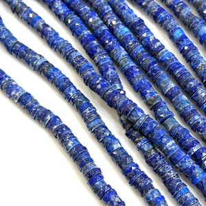 Cuentas de Lapislázuli Natural de 6mm, Facetadas, en Forma de Disco Heishi, Cuentas de Piedras Preciosas, Hilo de Cuentas de Lapislázuli Genuinas de 16 Pulgadas, al por Mayor - Product Image 4