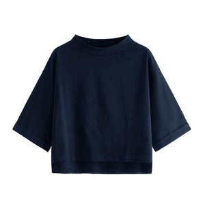 Débardeur court oversize coupe ample décontracté 100% coton été manches courtes mode logo avant - Product Image 3