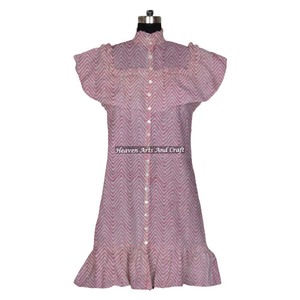 Elegant Cotton Floral Printed Top Hand Block Printed Stylish Formal Party <b>Outfit</b> For Women India & Pakistan Clothing - Product Image 4