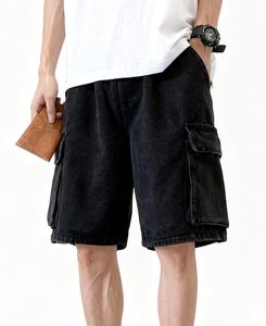 Pantalones Cortos de Mezclilla Holgados para Hombre, Estilo Y2K, Cargo, Rotos, con Cintura Elástica, Shorts de Mezclilla Cómodos, Casuales, Estilo Urbano, para Verano - Product Image 2