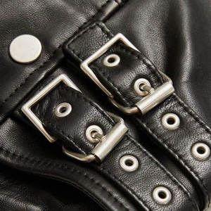 Veste en cuir véritable de haute qualité, coupe ajustée, douce, avec fermeture éclair, logo personnalisé, pour femmes - Product Image 3