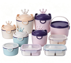 Contenants personnalisés sans BPA pour lait en poudre, boîte de rangement ovale en plastique PP de qualité alimentaire, design tendance, ustensiles de cuisine - Product Image 4