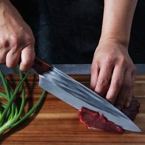 Cuchillo de Chef Forjado a Mano de 7.5 Pulgadas con Mango de Acero Inoxidable, Alta Dureza, Cuchillo de Cocina para Pescado, Cuchillo de Cocina con Mango de Madera de Ramas Ácidas - Product Image 5