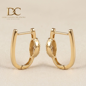 Exclusivos Pendientes de Aro Ovalados con Diamantes Cultivados en Laboratorio en Oro Amarillo Sólido de 14 Quilates, Certificados por IGI, Joyería Personalizada para Mujer - Product Image 4