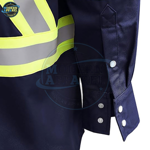 Chemise de travail à manches longues avec bande réfléchissante haute visibilité, logo personnalisé, vêtements de travail, chemises de sécurité réfléchissantes - Product Image 4