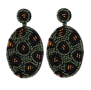 Pendientes de botón unisex de moda, color naranja, con cuentas de cristal hechas a mano, diseño de palmera, novedad, color rosa, para boda - Product Image 5