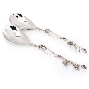 Ensemble de cuillères et fourchettes à salade en métal finition argentée, luxueux et élégant, pour réceptions de mariage et événements gastronomiques raffinés - Product Image 6