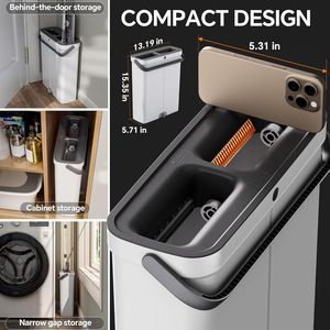 Set Secchio e Mop Piatto Compatto con Strizzatore, Design Senza Mani per Pulizie a Umido/Asciutto di Appartamenti, Case Piccole, Camper e Finestre - Product Image 2