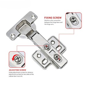 Charnière hydraulique à bras court 3D 4D de 35 mm en fer nickelé à fermeture douce pour porte en aluminium, design moderne, cuisine, hôpital - Product Image 3