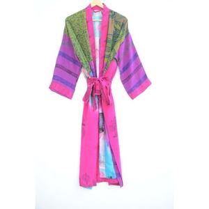 New Arrival Printed <b>Silk</b> <b>Kimono</b> Wrap Dress Long Robe Beachwear <b>Kimono</b> Nightie Sleepwear Bathrobe Dressing Gown-Perfect Summer - Product Image 1