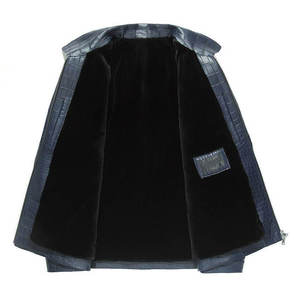 Chaqueta de Cuero para Hombre, Diseño de Cocodrilo Negro, Chaqueta de Cuero Genuino, Corte Entallado, Chaqueta Casual de Lujo, Logotipo Personalizado OEM, Venta al Por Mayor - Product Image 4