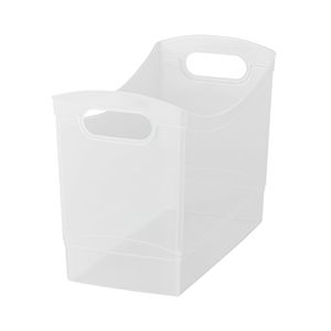 Contenitore di Stoccaggio in Plastica Trasparente da 12 Qt con Maniglie per il Trasporto, Design Rettangolare Stretto - Product Image 1