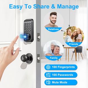 Serratura Intelligente Wireless con Accesso Senza Chiave, Controllo Tramite Impronta Digitale e App, Impermeabile IP67, per Porta d'Ingresso di Casa e Appartamento - Product Image 4