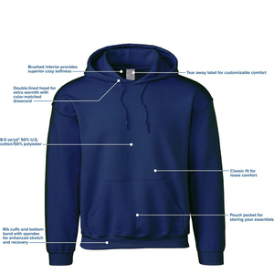 Sweat-shirt à capuche bleu marine pour homme, coupe ample, style décontracté, en coton, pour l'automne, BLACK RACING GEAR, sweats à capuche et sweat-shirts pour homme - Product Image 6