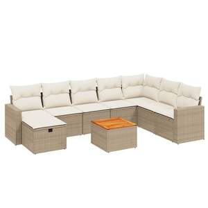 Ensemble de canapés de jardin en rotin beige avec rangement, mobilier d'extérieur 6 places, design contemporain - Product Image 4