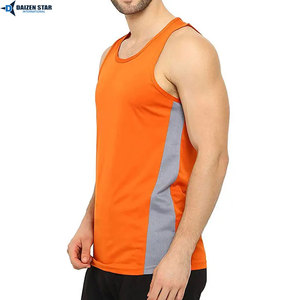 Mens Knitted Polyester/Cotton Gym Tank Top Quick Dry Breathable Eco-Friendly Fitness Bodybuilding - Product Image 4