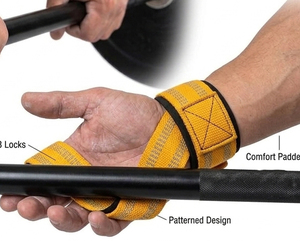 Sangles de soutien pour poignet en forme de 8, fermeture réglable à boucle auto-agrippante, unisexe, pour musculation, entraînement de force, antidérapantes - Product Image 3