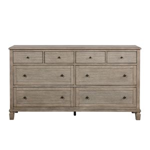 Classico camera da letto di transizione mobili cassettone 8 cassetti in rovere grigio finitura collezione in legno - Product Image 1