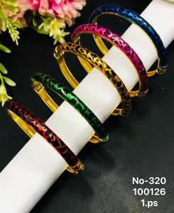 กำไลข้อมือโลหะผสมสีสันสดใส งานฝีมือเคลือบสีแบบอินเดีย สำหรับผู้หญิง ขายส่ง เหมาะสำหรับงานปาร์ตี้ ทันสมัย - Product Image 4