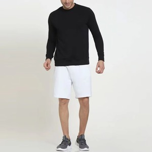 เสื้อสเวตเชิ้ตแขนยาวคอกลมทรงปกติสีพื้นสไตล์ลำลองสำหรับผู้ชาย - Product Image 3