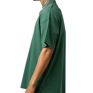 Camiseta de Algodón Grueso Extra Grande para Hombre, Manga Corta, Hombros Caídos, Cuello Redondo Acordonado, Logotipo Personalizado, Camiseta Lisa, Ordene Ahora - Product Image 3