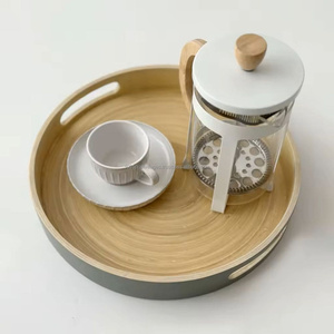 Elegantes bandejas de servir de fibra de bambú para el hogar, venta al por mayor, ecológicas, de fibra de bambú natural, ligeras y duraderas, de Vietnam - Product Image 2