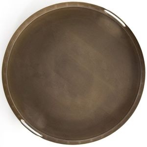Bandeja de Servir de Latón Hecha a Mano, Bandeja Metálica Decorativa Resistente para Servir Bebidas, Comida, Té, Café, Cocina, Restaurante - Product Image 3
