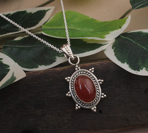 Colgante de Ojo de Tigre Natural Chapado en Platino Vintage al por Mayor, Plata de Ley 925, Gema Roja, Fabricante de Joyería, Venta a Granel - Product Image 4