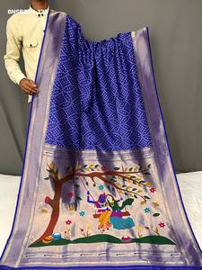 Collection de saris en soie avec tissage et pallu Paithani, dernière collection Evergreen Design, fournisseur d'Inde. - Product Image 5