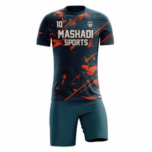 New Designs Adult Soccer Uniform Sets 100%Polyester Breathable UV Protection Quick Dry Moisture-Wicking Short Sleeve Fabric - Product Image 5