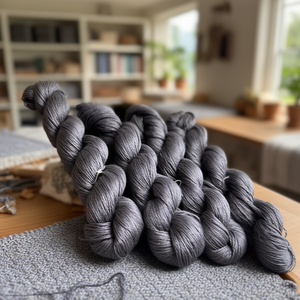 100% <b>Linen</b> Sportweight <b>Yarn</b> 2 Ply Charcoal 300m 100g Wet Spun Flax for Knitting Crochet Weaving - Product Image 3